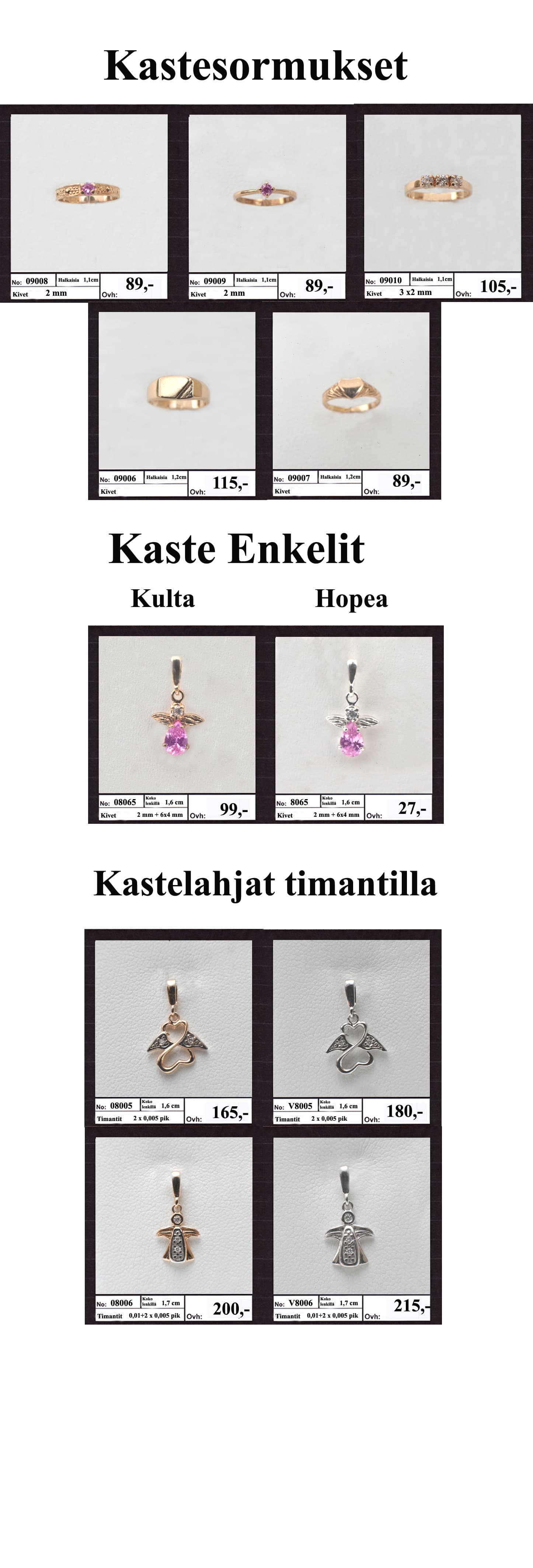 Kastelahjat kevät 2025